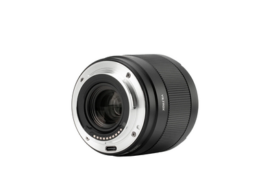 Viltrox Air AF 14mm f/4 FE lens, rear view with metal mount and USB-C port