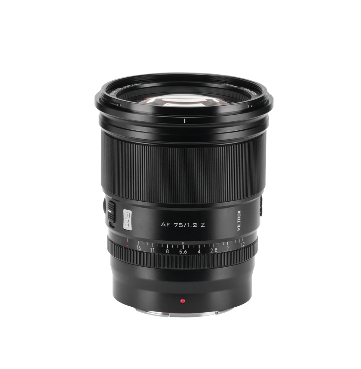 Viltrox AF 75mm f/1.2 Pro Z APS-C autofocus portrait lens for Nikon Z, front view