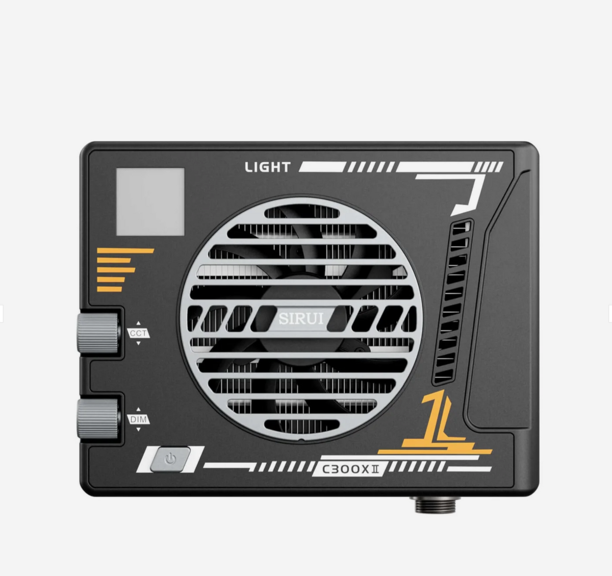 Sirui C300X-II rear panel with cooling fan, CCT and dimmer dials