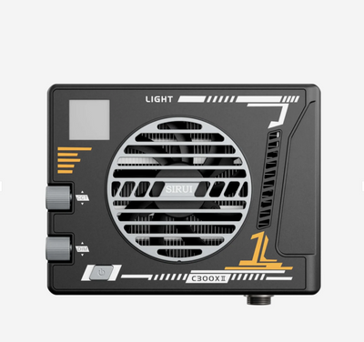 Sirui C300X-II rear panel with cooling fan, CCT and dimmer dials