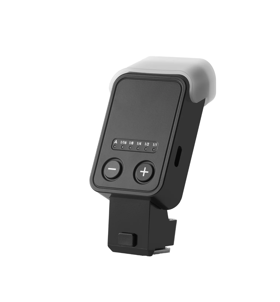 Viltrox Z2 mini flash with diffuser, rear view with controls