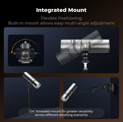 K&F Concept SP25C integrated tilting mount with 1/4 inch thread for stands and clamps