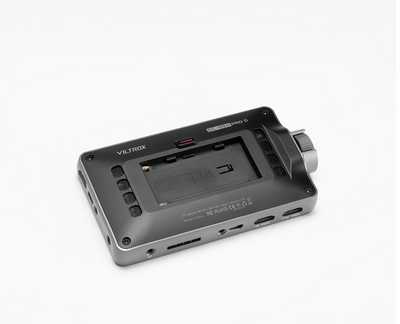Viltrox DC-550 Pro II rear view with NP-F battery plate and ports