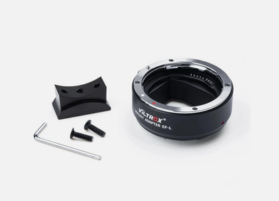 Viltrox EF-L adapter with detachable tripod foot, screws and hex key