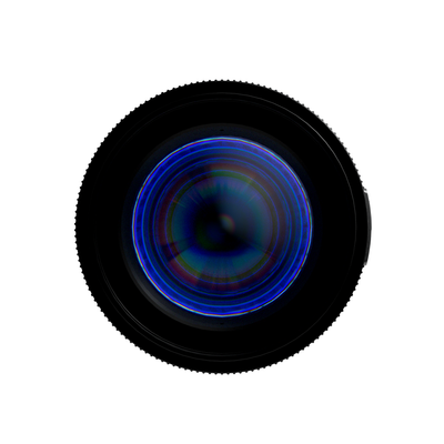 Blazar Talon 50mm anamorphic lens front element with blue lens coating