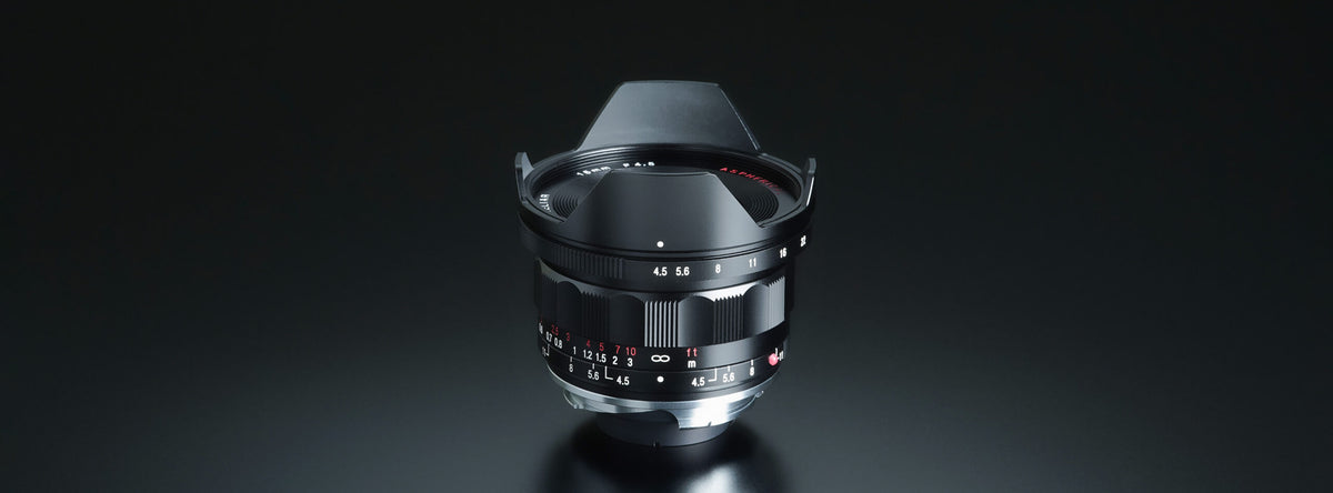 Voigtlander Super Wide Heliar 15mm f/4.5 Leica M lens on black