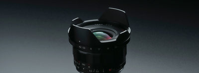 Voigtlander Super Wide Heliar 15mm f/4.5, front element on a dark background