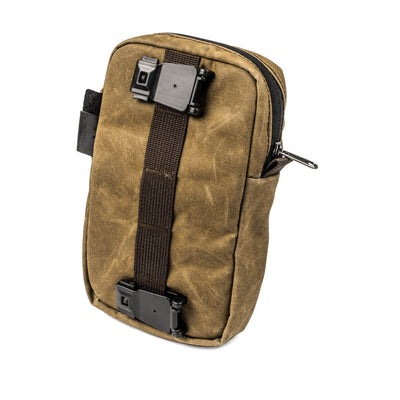 Wotancraft Armor 9 khaki pouch rear webbing with two clip-on mounts