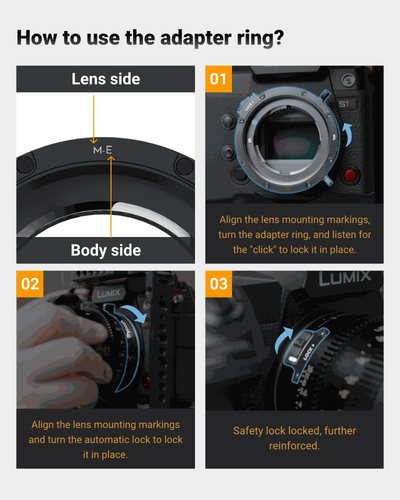 How to fit the Thypoch adapter ring in three steps on a Panasonic Lumix