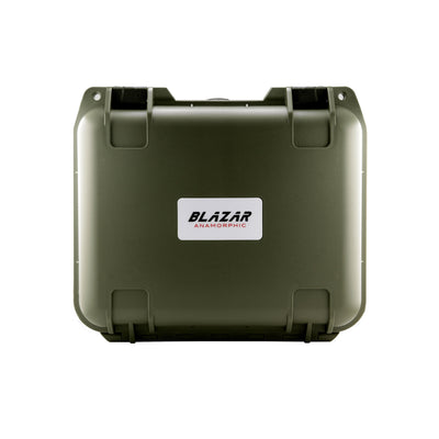 Blazar Anamorphic olive green hard carry case, closed
