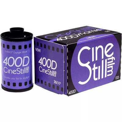 CineStill 400D 135 colour film roll and box