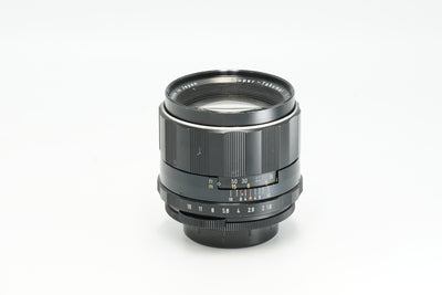 Super-Takumar 85mm f/1.9 lens, side view with focus and aperture scales