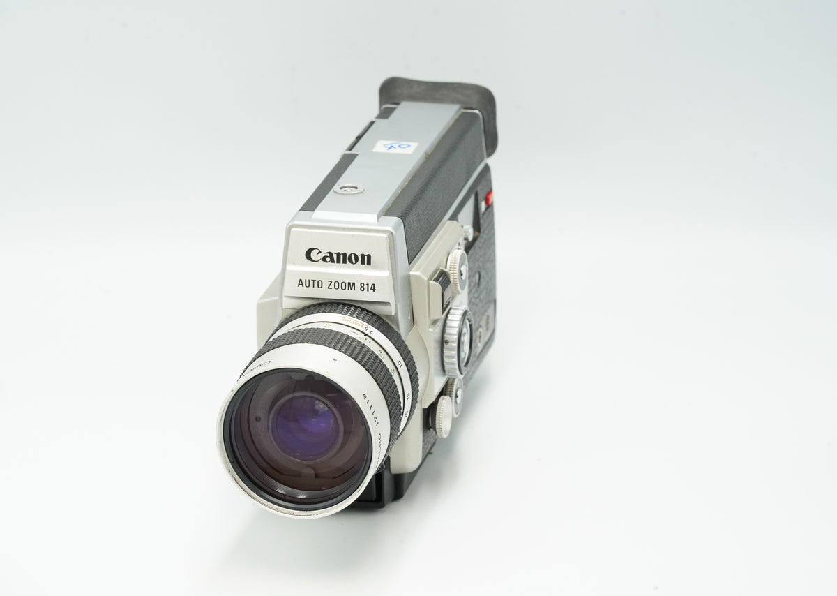 Canon Auto Zoom 814 Super 8 camera, front view of the macro zoom lens