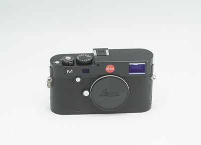 Leica M Typ 240 black digital rangefinder body, front view with body cap