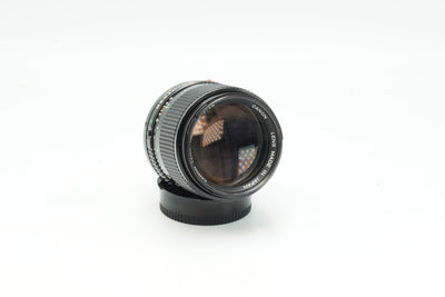 Canon nFD 85mm f/1.8, angled view of the front element