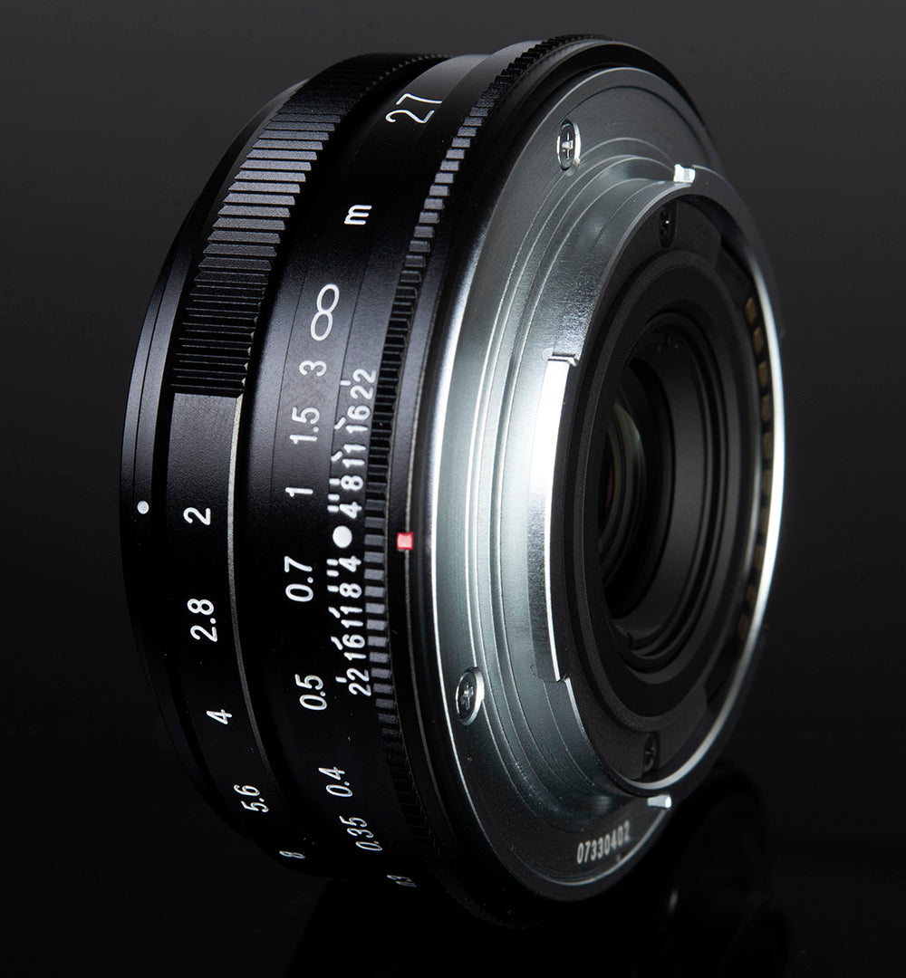 Voigtlander Ultron 27mm f/2 Fuji X lens, rear view with X mount