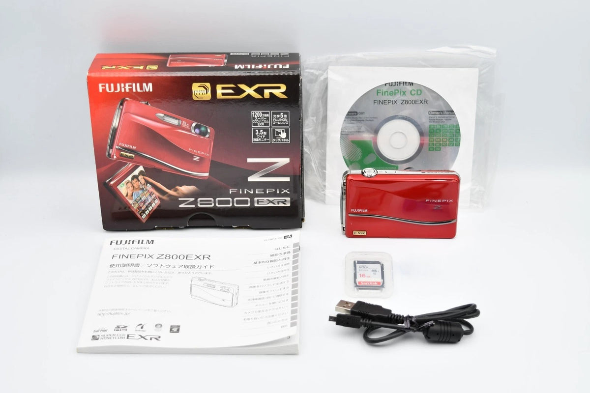 RARE JAPAN IMPORT - FUJIFILM FINEPIX Z800EXR, red TOUCH SCREEN digital camera