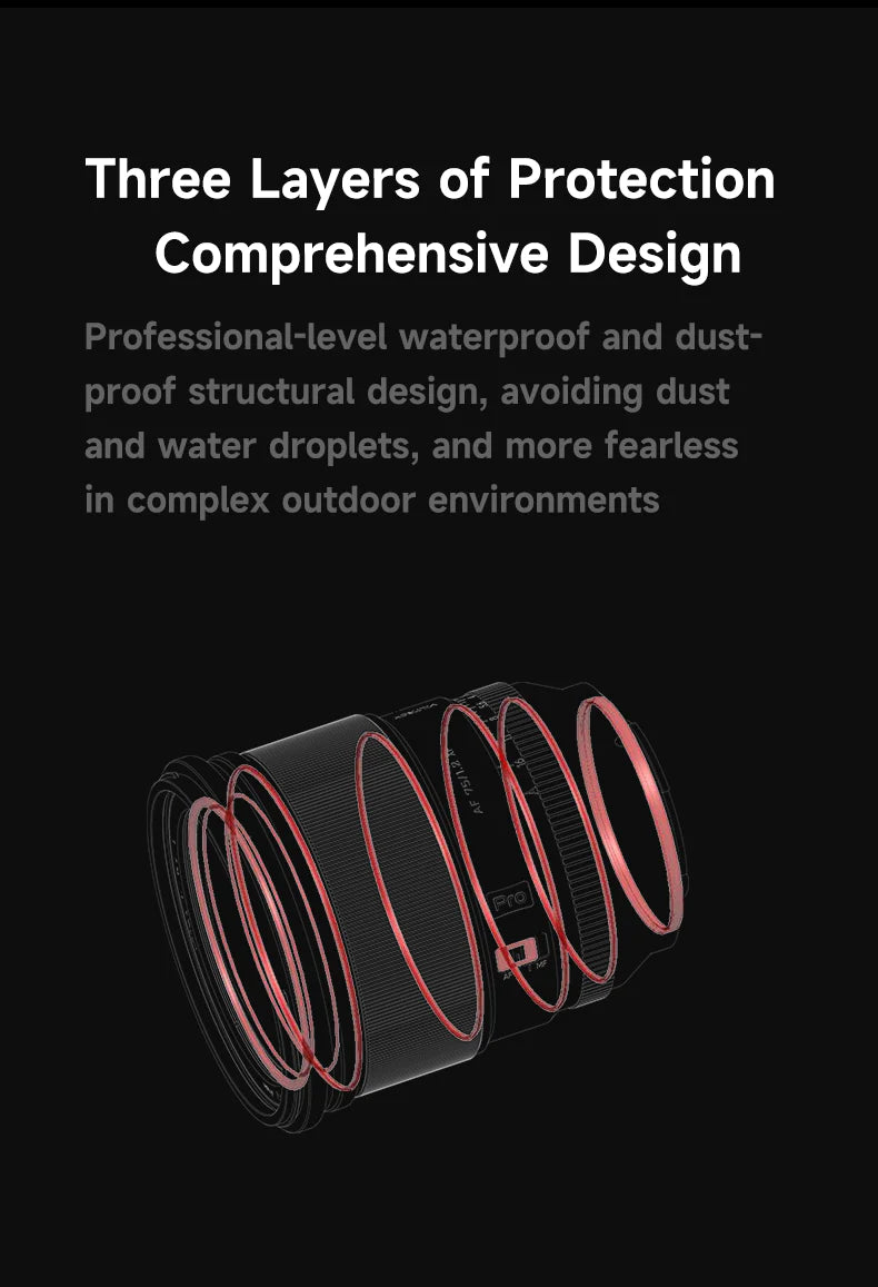 Viltrox AF 75mm f/1.2 Pro weather sealing, three layers of protection