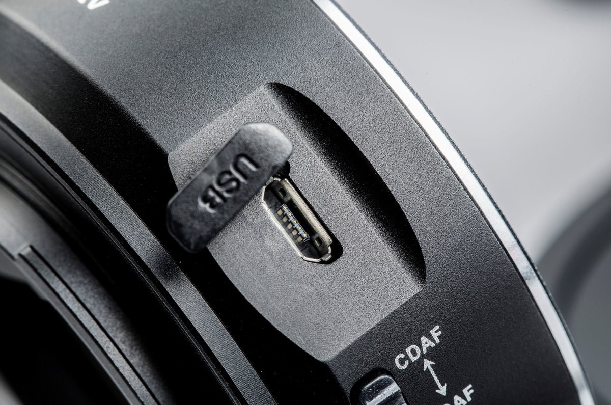 Viltrox EF-NEX IV USB firmware port close-up