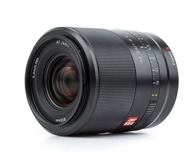 Viltrox AF 24mm f/1.8 lens, side view with aperture scale