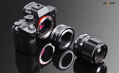 Sony A7, K&F Concept M42 to NEX adapter and M42 lens, ready to assemble