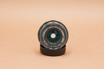 SMC Pentax-M 28mm f/2.8 lens, front view of the lens name ring