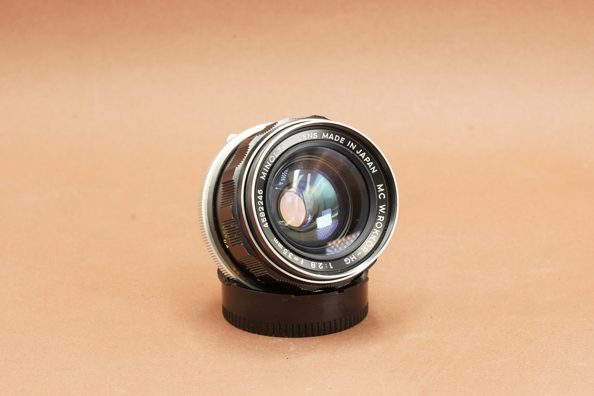 Minolta MC W.Rokkor-HG 35mm f/2.8 lens, one of the lens options