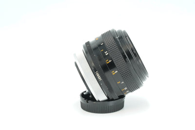 Canon FD 55mm f/1.2 S.S.C. Aspherical, side view with focus scale