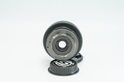 Canon FD 24mm cine-modded lens, rear view of the EF mount