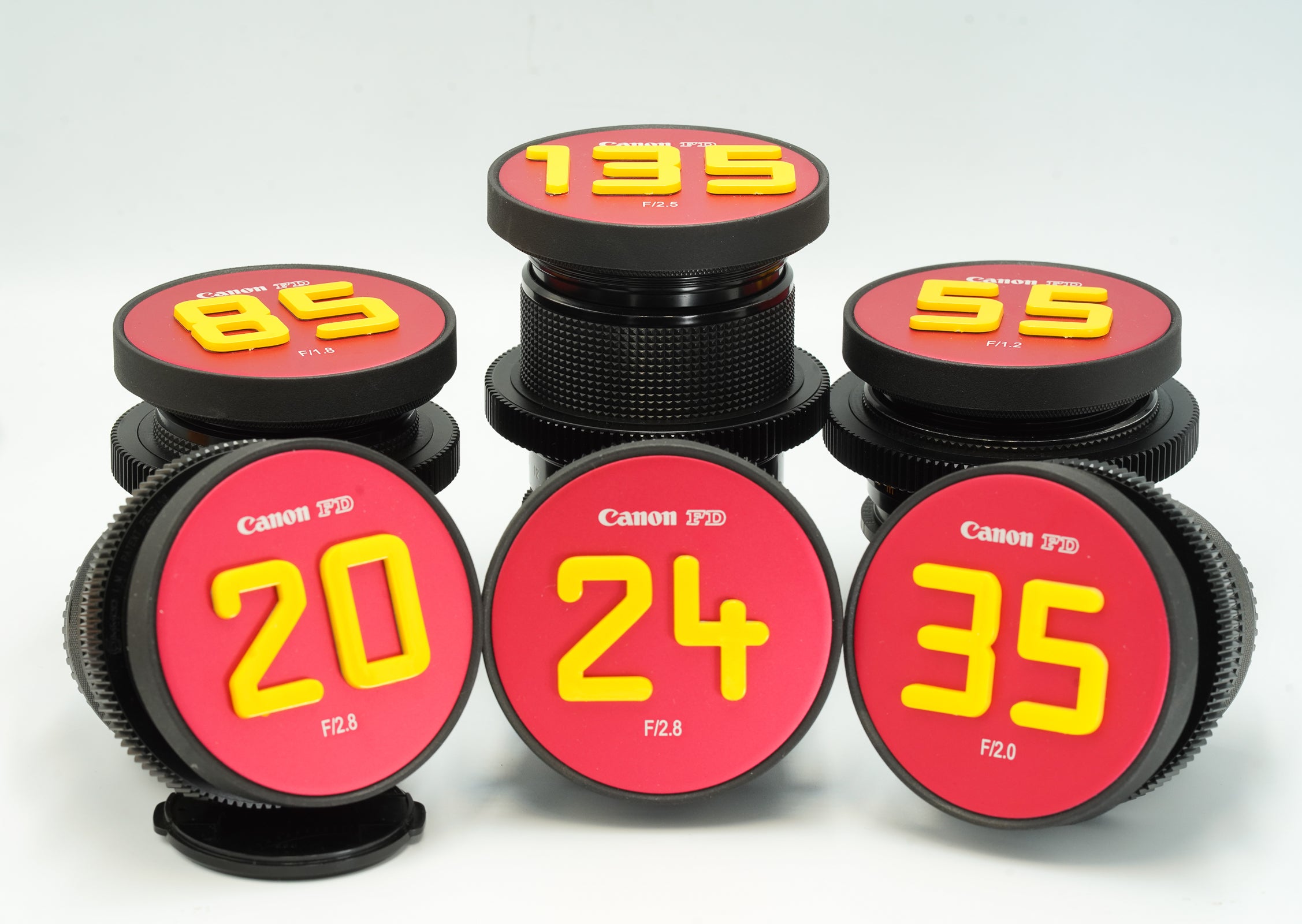 CANON FD CINE-MODDED 6-lens set with EF mount