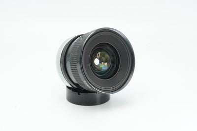 Canon FD 20mm f/2.8 S.S.C., angled view of the front element