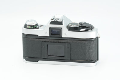 Canon AE-1 Program silver film camera, rear view