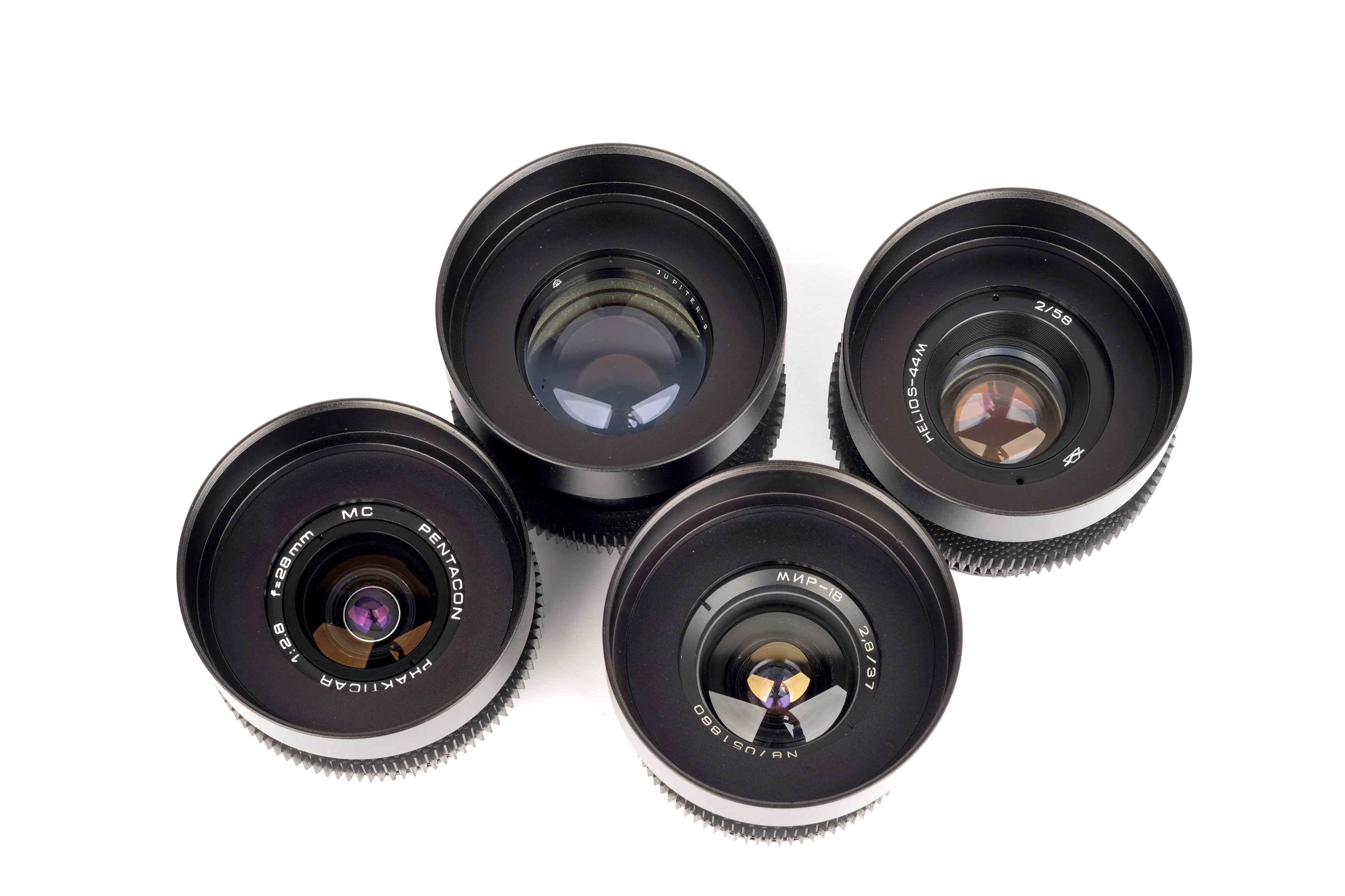 SET of 4 Russian Anamorphic Modded lenses ! RARE !