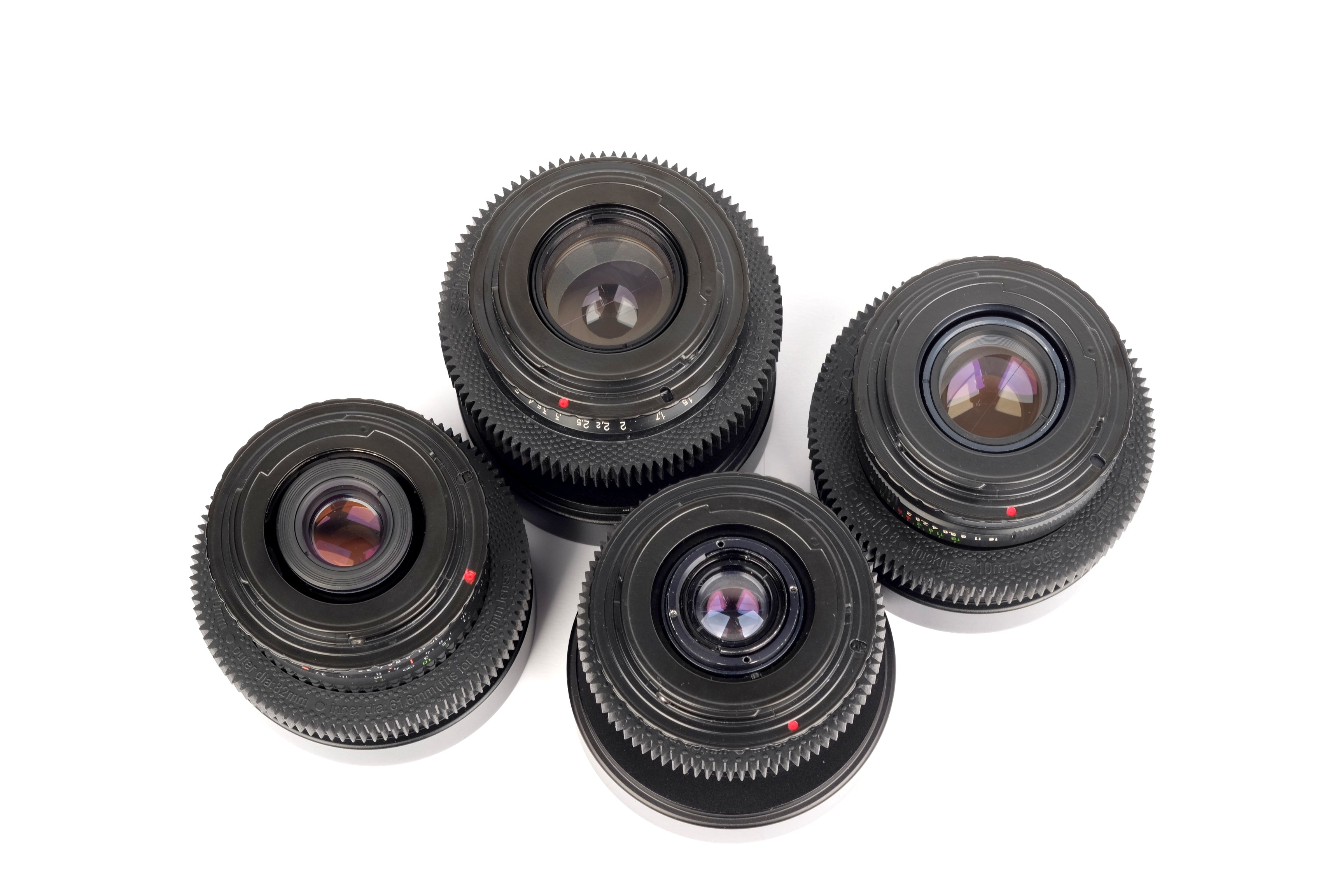 SET of 4 Russian Anamorphic Modded lenses ! RARE !