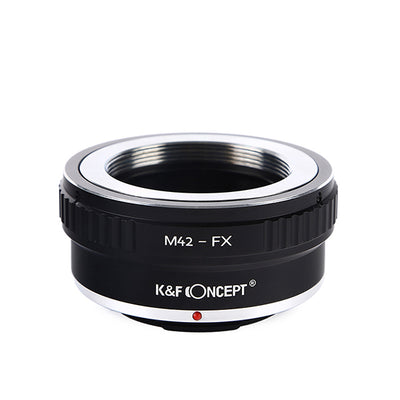 K&F Concept M42 to FX adapter, front view with red index dot