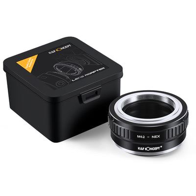 K&F Concept M42 to Sony E (NEX) lens adapter with storage case