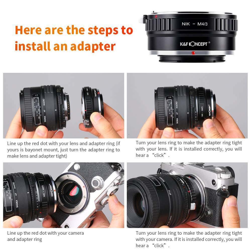 CLEARANCE SALE ! K&F CONCEPT Nikon F (Ai-S)-M4/3 Micro Four Thirds Lens mount adapter