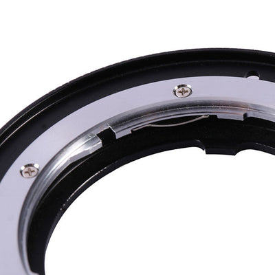 K&F Concept OM to EF adapter, close-up of the EF bayonet and spring