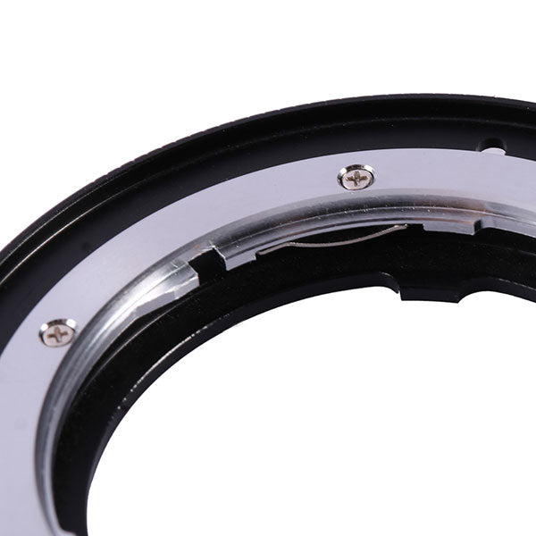 K&F Concept OM to EF adapter, close-up of the EF bayonet and spring