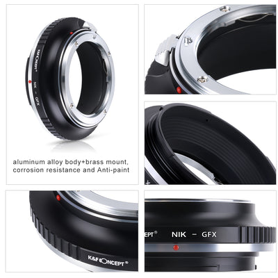 K&F CONCEPT Nikon F(AiS) Lens to Fuji GFX Medium Format mount adapter