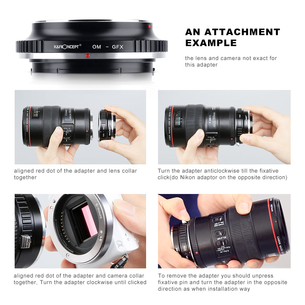 K&F CONCEPT Olympus OM-GFX Fuji Medium Format Lens mount adapter