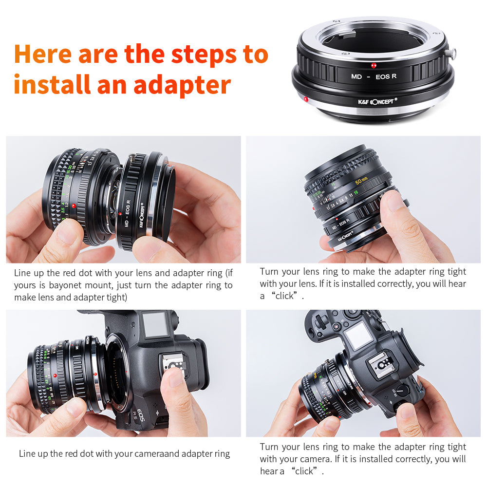 K&F CONCEPT Minolta MD-EOS R Canon R Lens mount adapter