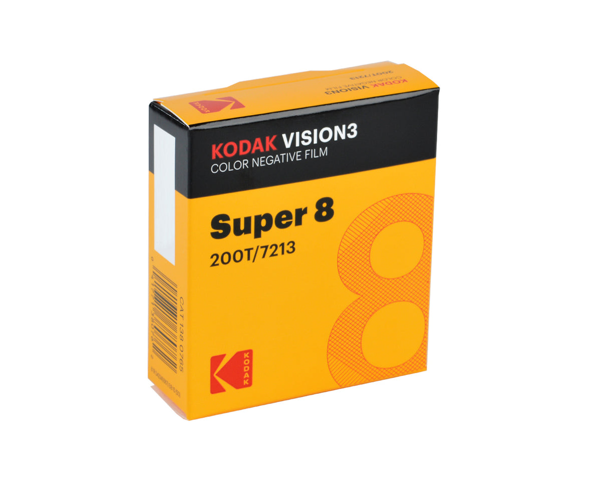Kodak Vision3 200T 7213 Super 8 colour negative film cartridge box