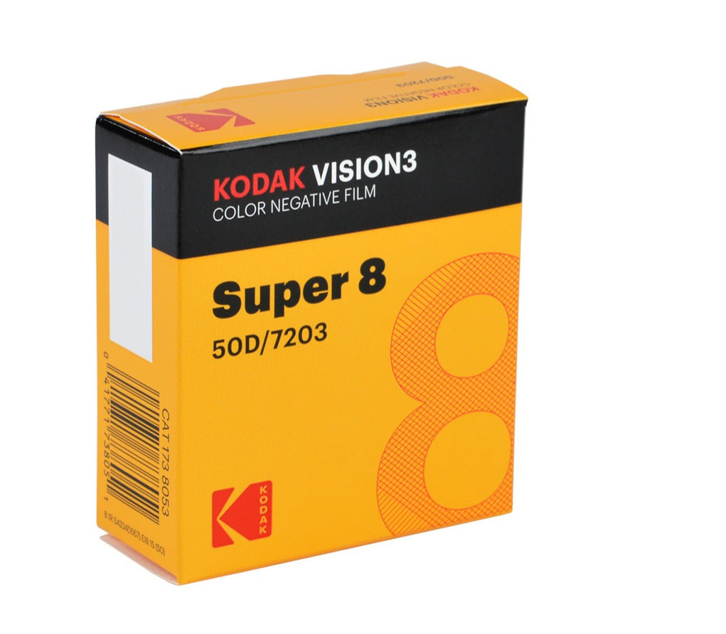 Kodak Vision3 50D 7203 Super 8 colour negative film cartridge box