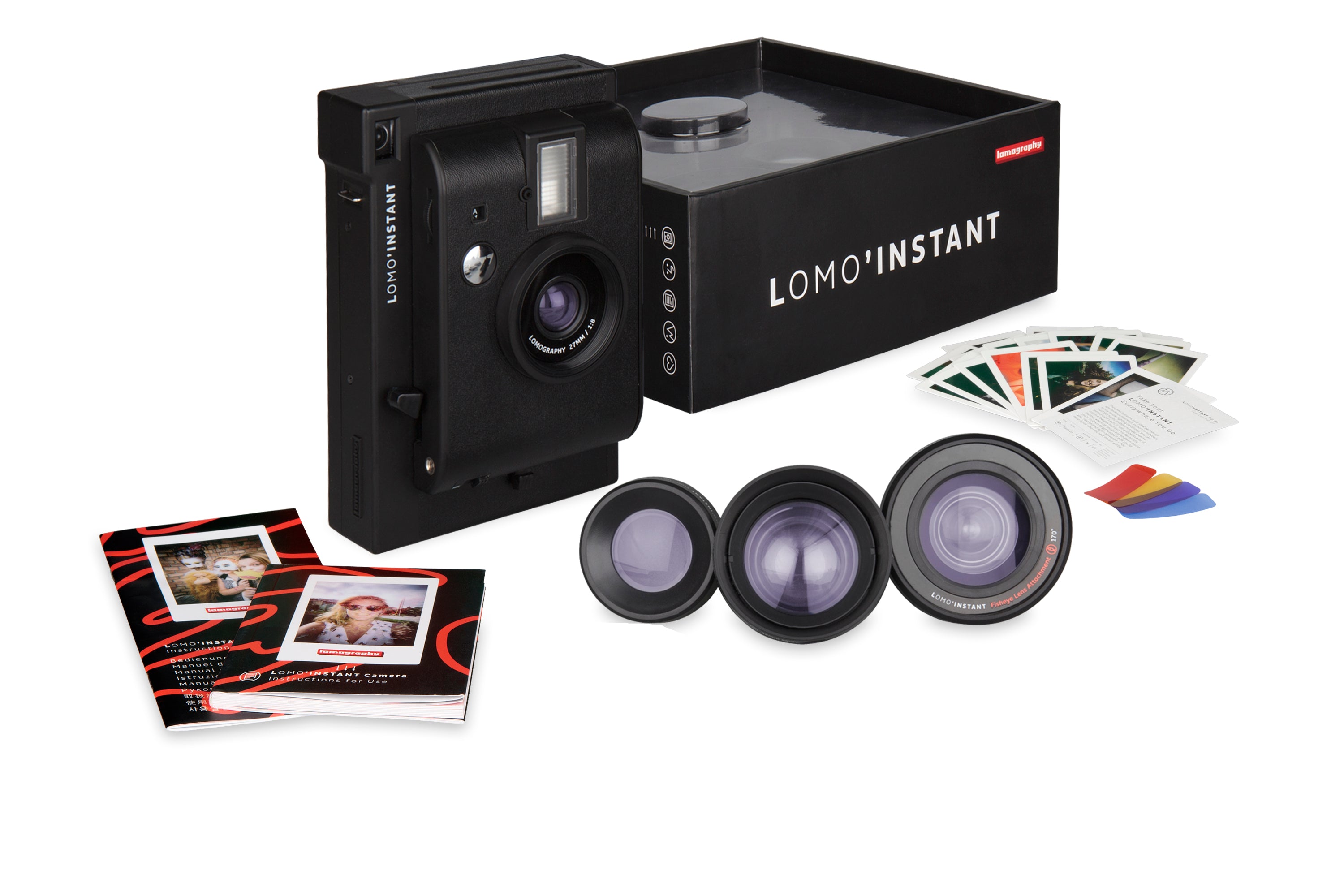 CLEARANCE SALE ! LOMOGRAPHY LOMO'Instant camera & Lenses, Black (Instax film camera)