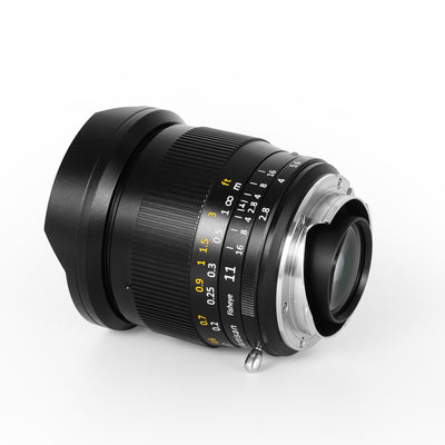 TTArtisan 11mm f/2.8 fisheye, rear angled view of the mount