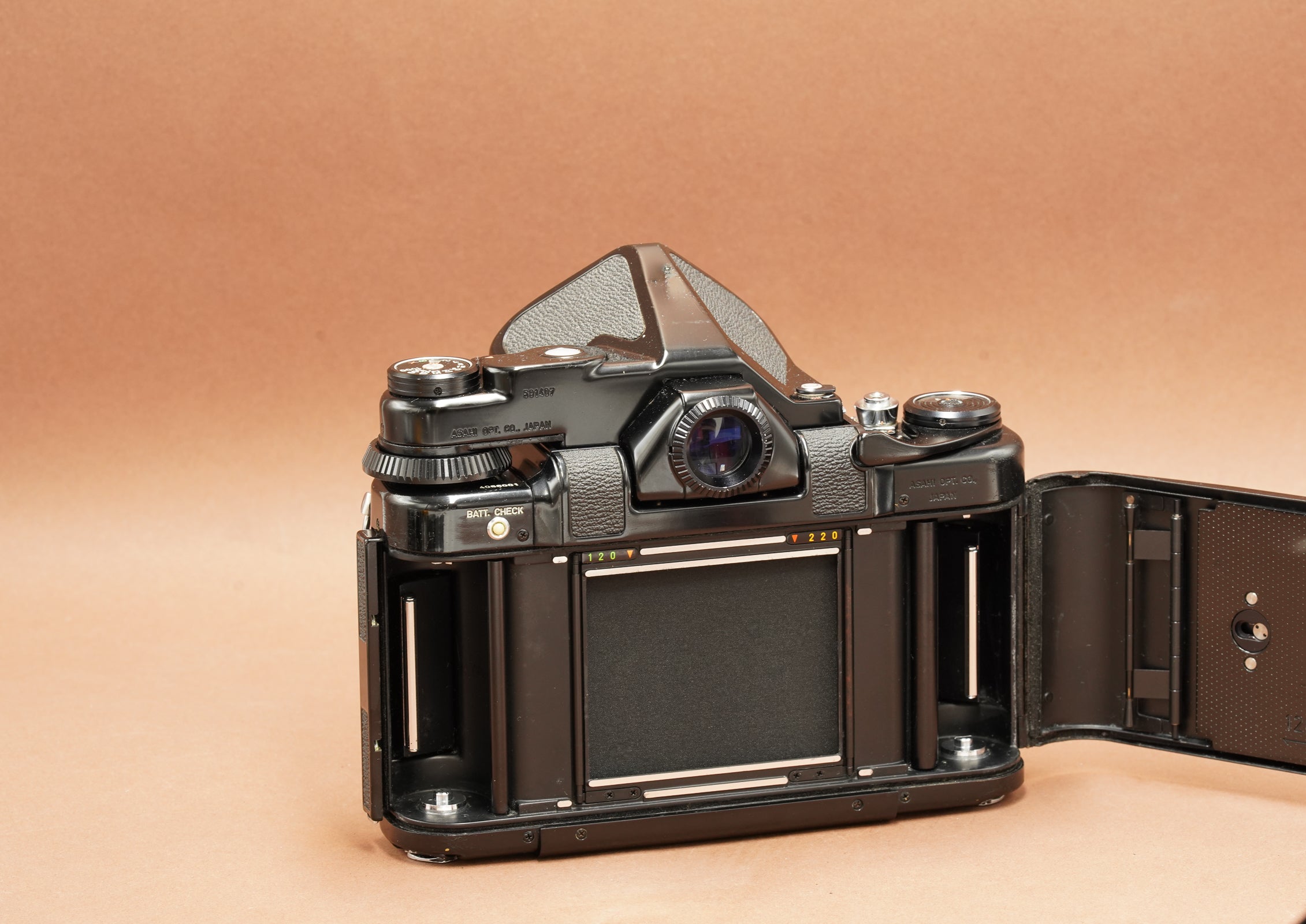 Pentax 6x7, 75mm f4.5 lens & metered viewfinder